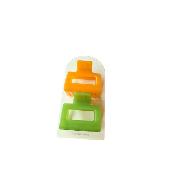 Revolve Ettika Orange Green Hair Clips New - Picture 1 of 4